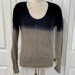 Olivia Sky Black and Gray Ombre Angora Cashmere Sweater